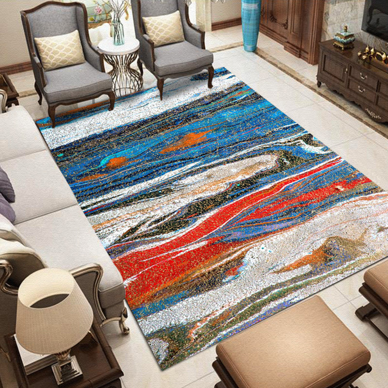 Noordse Moderne Tapijt in Grijs en Paars Abstracte Spetterpatroon Tapijt Polyester Wasbaar Tapijt voor Huisdecoratie