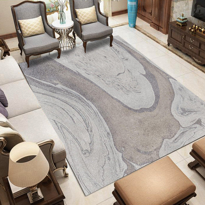 Noordse Moderne Tapijt in Grijs en Paars Abstracte Spetterpatroon Tapijt Polyester Wasbaar Tapijt voor Huisdecoratie