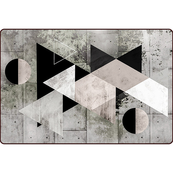 Grijze Slaapkamer Tapijt Moderne Kleur Blok Geometrisch Patroon Tapijt Polyester Antislip Rug