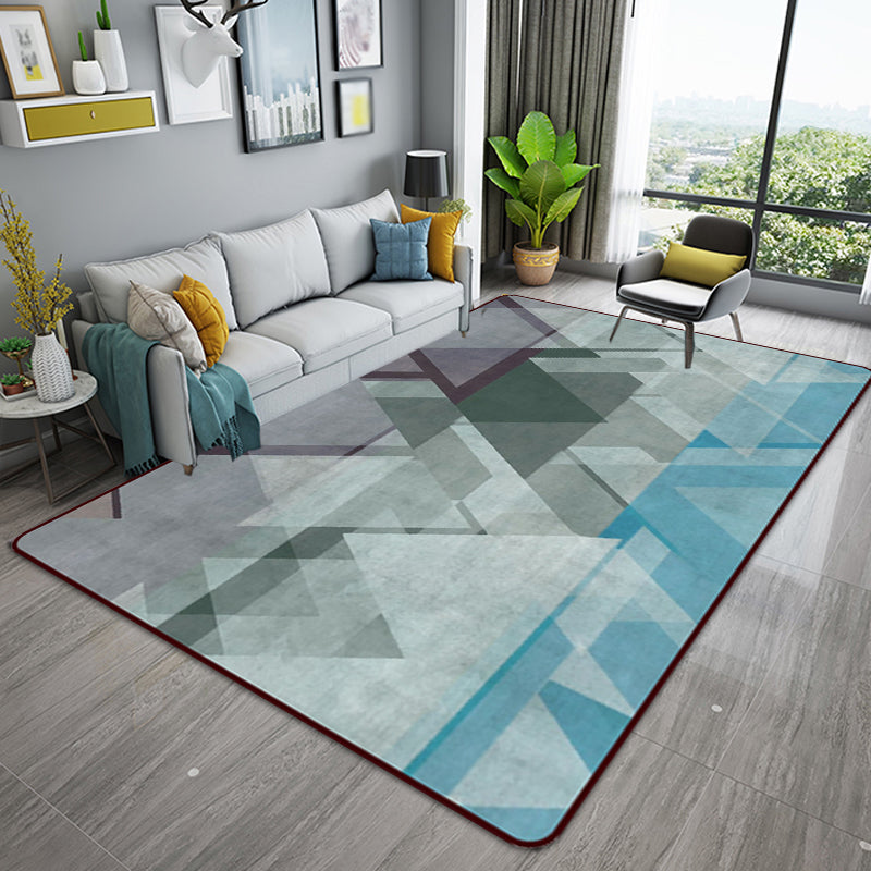 Minimalistische moderne vloerkleed in grijs blokkleur driehoekpatroon tapijt gemaakt van polyester huisdiervriendelijk tapijt voor woningdecoratie