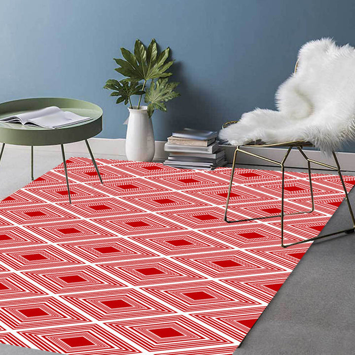Draaiend slaapkamer tapijt moderne geruite patroon diamant patroon tapijt polyester wasbaar vlekbestendig tapijt