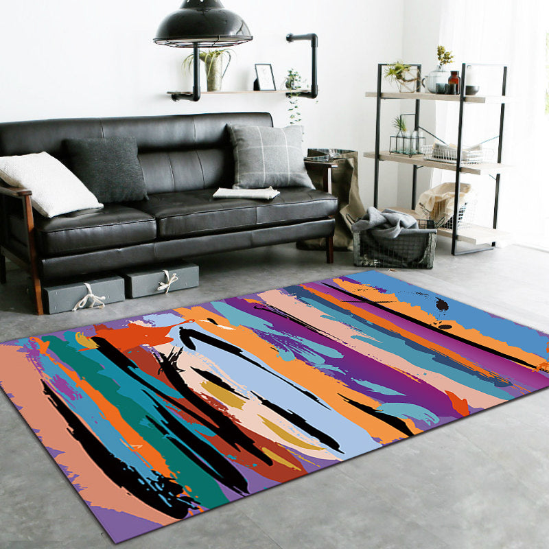 Lila slaapkamer tapijt moderne abstracte schilderkunst patroon gebied tapijt polyester antislip vlekbestendig tapijt
