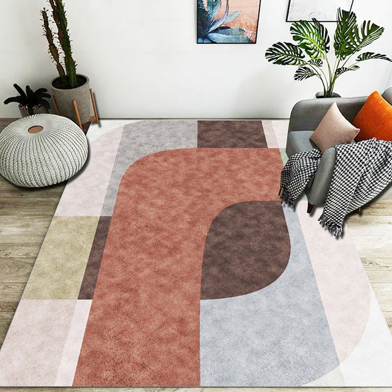 Stylish kleurblok geometrisch patroon tapijt polyester modernistische tapijt huisdiervriendelijk antislip achterkant tapijt voor de woonkamer