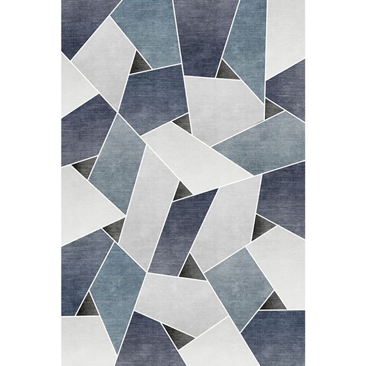 Uniek geometrisch patroon tapijt Blauw en Groen Moderne tapijt Polyester Wasbaar Huisdier vriendelijke antislip tapijt voor de woonkamer