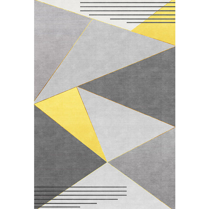 Nieuw geometrisch patroon tapijt geel en grijs modern tapijt polyester wasbaar huisdiervriendelijk antislip tapijt voor de woonkamer