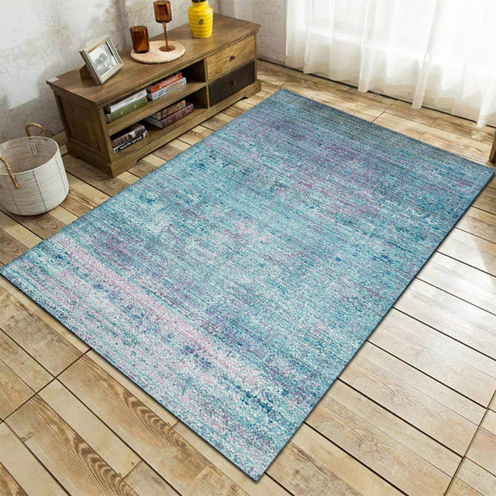 Einfache abstracte tapijt blauw moderne tapijt polyester wasbaar huisdiervriendelijk antislip tapijt voor de woonkamer