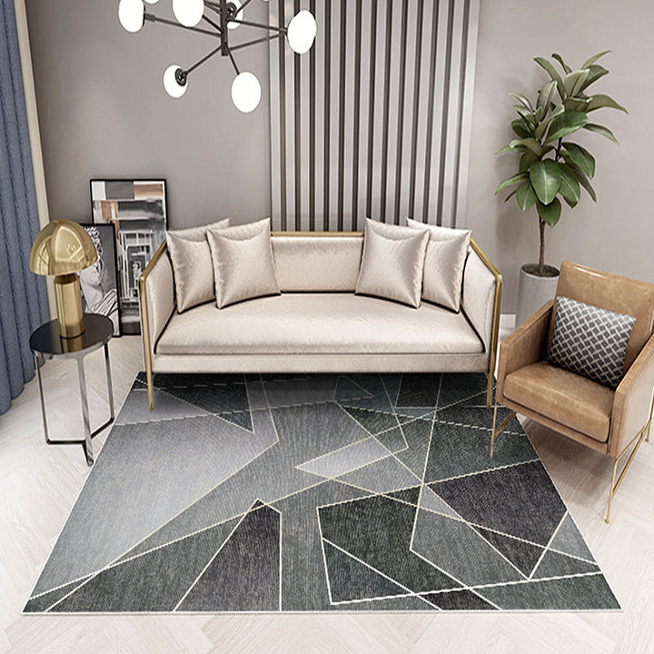 Een unieke kleurrijke gestreepte tapijt met geometrische print van polyester Moderne tapijt Huisdier vriendelijke antislip achterkant tapijt voor de slaapkamer