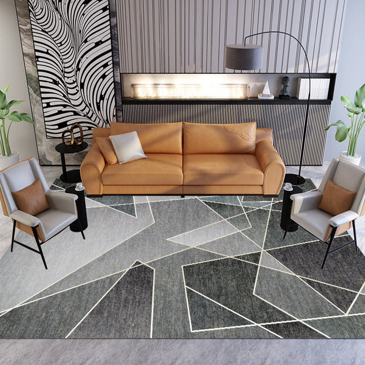 Een unieke kleurrijke gestreepte tapijt met geometrische print van polyester Moderne tapijt Huisdier vriendelijke antislip achterkant tapijt voor de slaapkamer