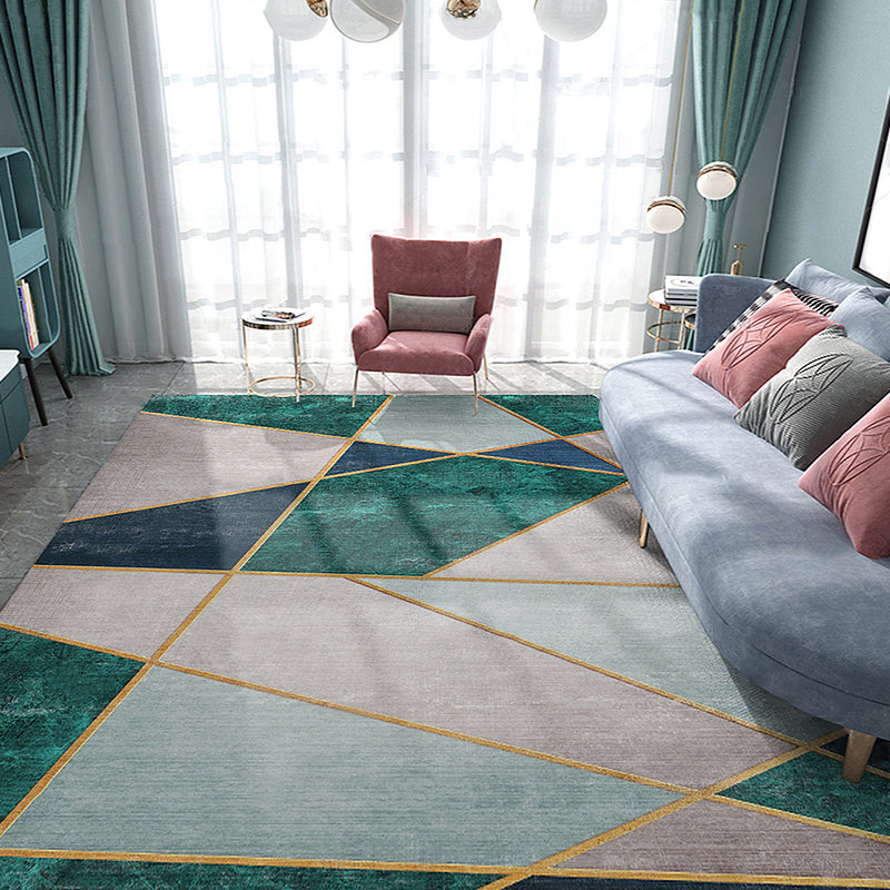 Een unieke kleurrijke gestreepte tapijt met geometrische print van polyester Moderne tapijt Huisdier vriendelijke antislip achterkant tapijt voor de slaapkamer