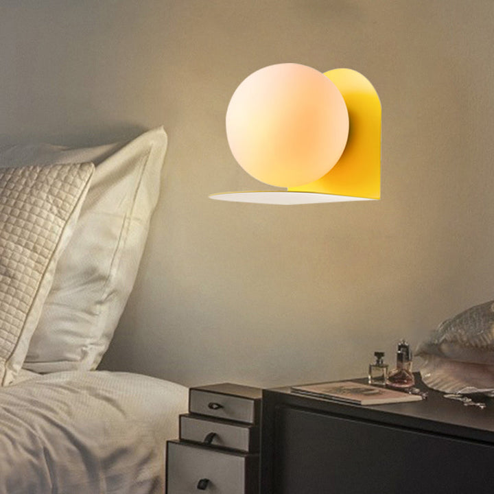Witte Globe Wandlamp Noordse Stijl Frosted Glas Wandlamp voor Studiekamer Kinderkamer