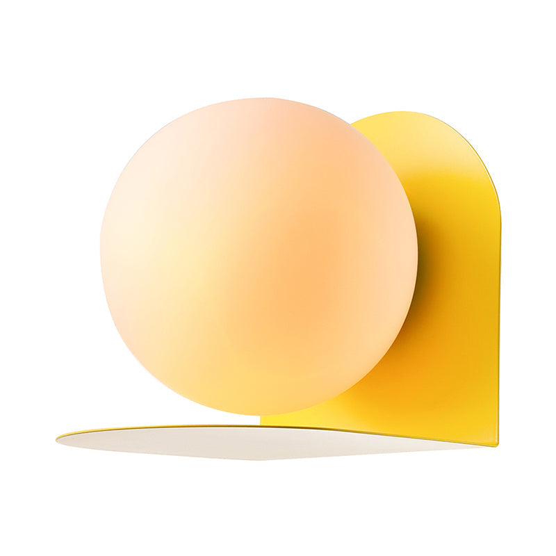 Witte Globe Wandlamp Noordse Stijl Frosted Glas Wandlamp voor Studiekamer Kinderkamer