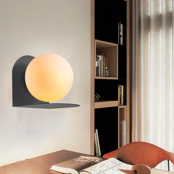 Witte Globe Wandlamp Noordse Stijl Frosted Glas Wandlamp voor Studiekamer Kinderkamer