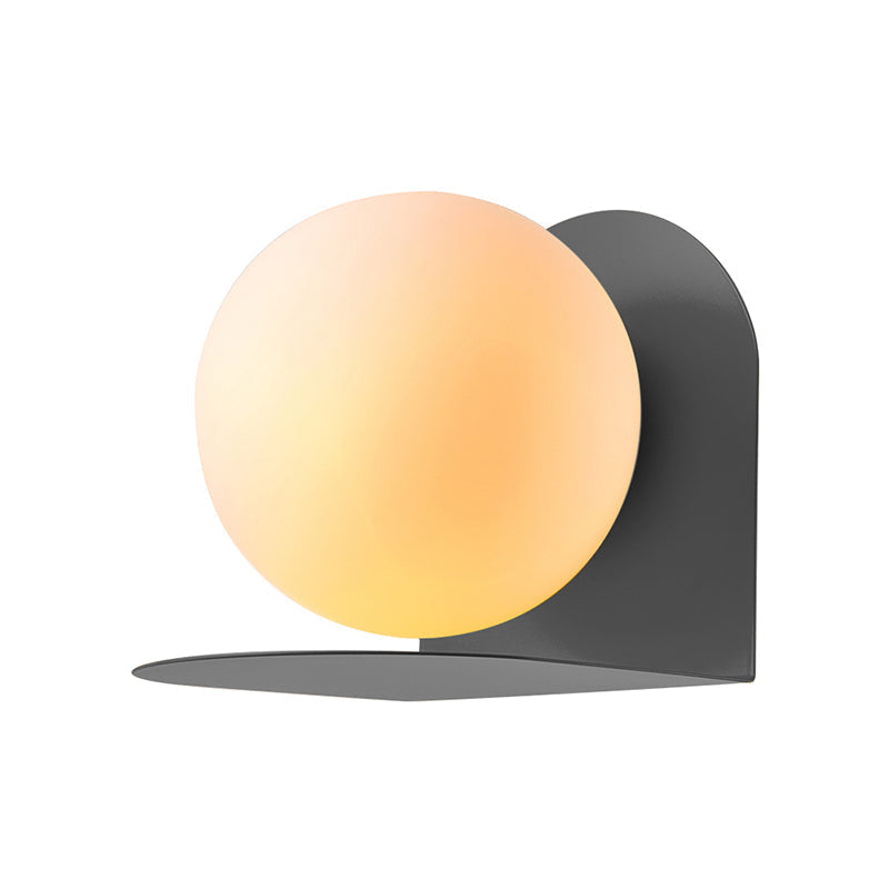 Witte Globe Wandlamp Noordse Stijl Frosted Glas Wandlamp voor Studiekamer Kinderkamer