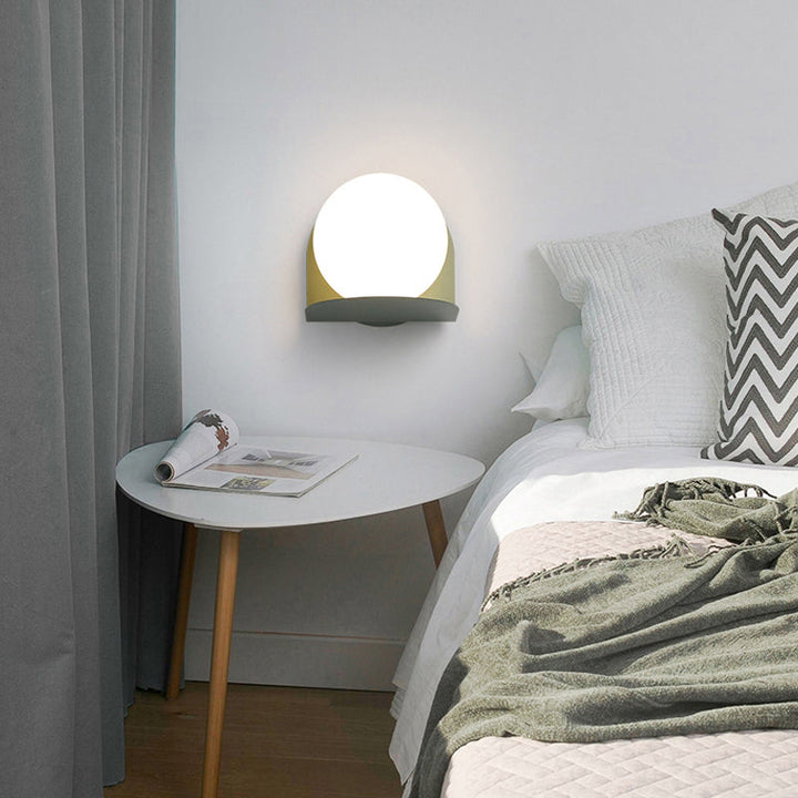 Witte Globe Wandlamp Noordse Stijl Frosted Glas Wandlamp voor Studiekamer Kinderkamer
