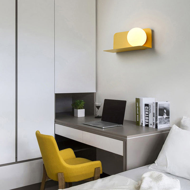 Witte Globe Wandlamp Noordse Stijl Frosted Glas Wandlamp voor Studiekamer Kinderkamer