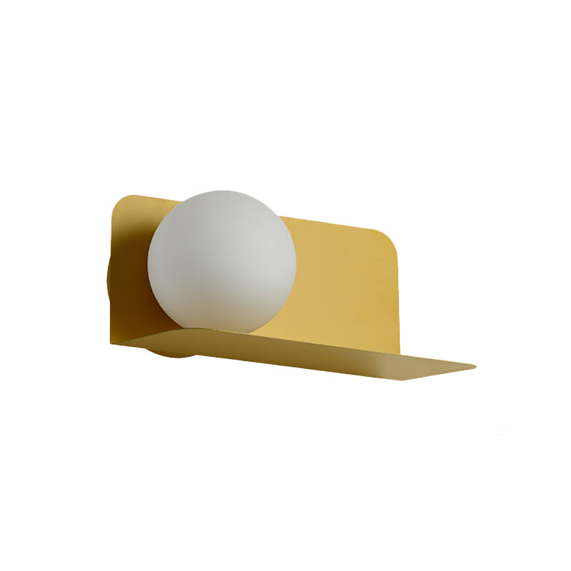 Witte Globe Wandlamp Noordse Stijl Frosted Glas Wandlamp voor Studiekamer Kinderkamer