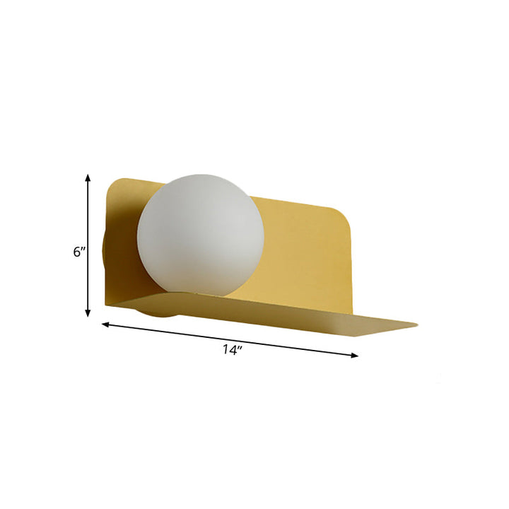 Witte Globe Wandlamp Noordse Stijl Frosted Glas Wandlamp voor Studiekamer Kinderkamer