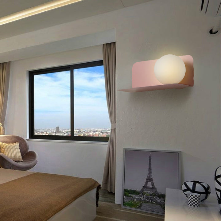 Witte Globe Wandlamp Noordse Stijl Frosted Glas Wandlamp voor Studiekamer Kinderkamer