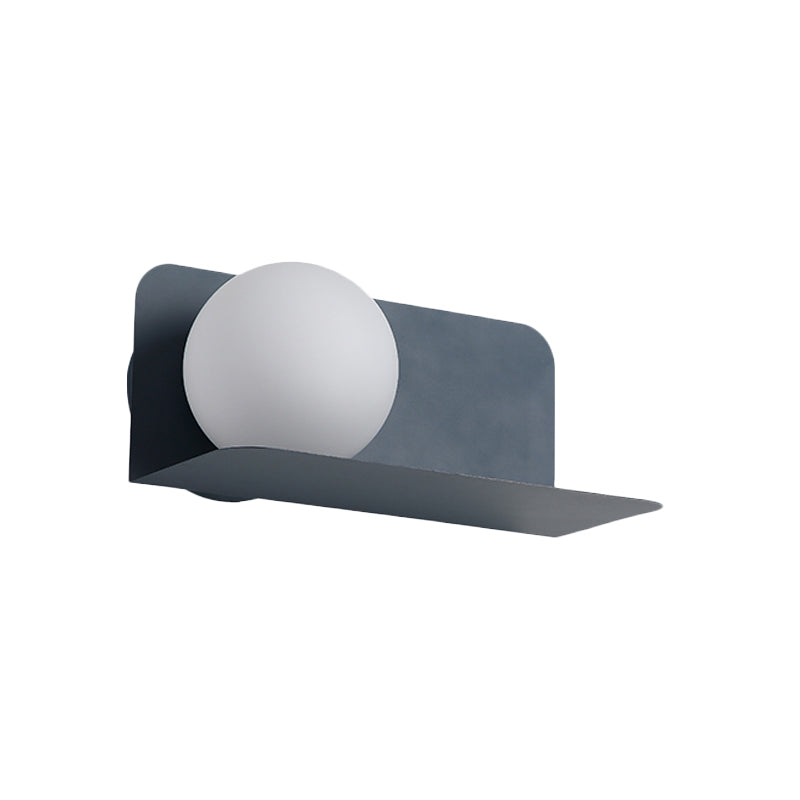 Witte Globe Wandlamp Noordse Stijl Frosted Glas Wandlamp voor Studiekamer Kinderkamer