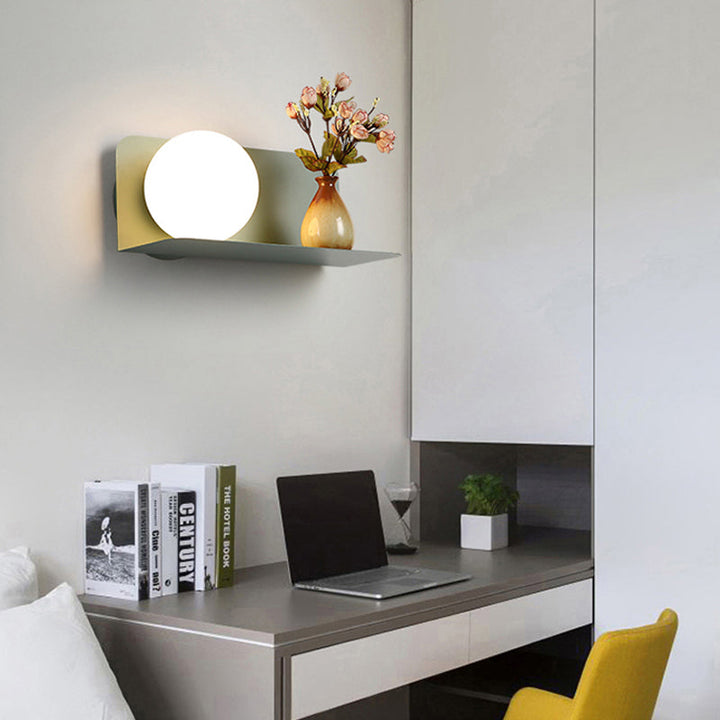 Witte Globe Wandlamp Noordse Stijl Frosted Glas Wandlamp voor Studiekamer Kinderkamer