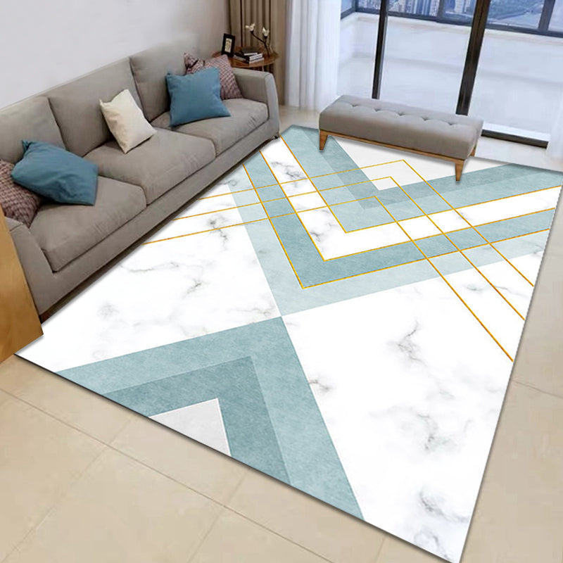 Noordse geometrische patroon tapijt groen en roze polyester tapijt wasbaar huisdiervriendelijk antislip tapijt voor de woonkamer