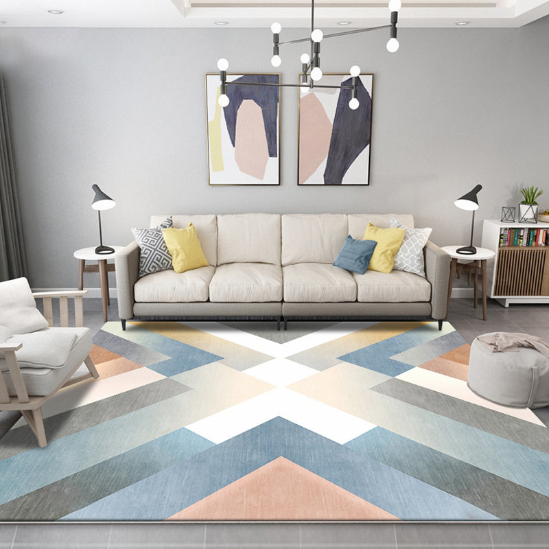 Multicolor hedendaags tapijt polyester geometrisch patroon tapijt huisdier-vriendelijk wasbaar antislip achterkant tapijt voor de woonkamer