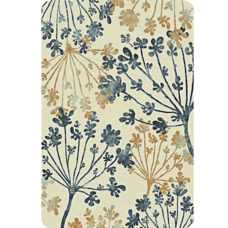 Moderner bladmotief-tapijt Groen en Beige Polyester tapijt Wasbaar Huisdier vriendelijk Antislip tapijt voor de woonkamer
