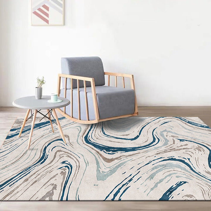 Stijlvol Modernisme Tapijt Multicolor Aquarel en Wervel Streep patroon Tapijt Huisdiervriendelijk Antislip Wasbaar Tapijt voor Decoratie