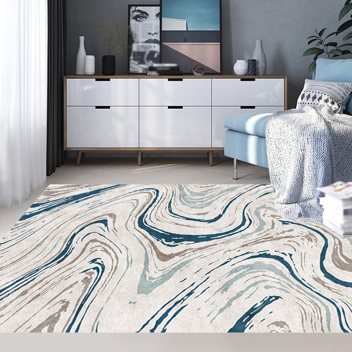 Stijlvol Modernisme Tapijt Multicolor Aquarel en Wervel Streep patroon Tapijt Huisdiervriendelijk Antislip Wasbaar Tapijt voor Decoratie
