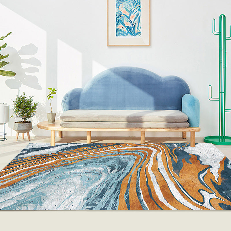 Stijlvol Modernisme Tapijt Multicolor Aquarel en Wervel Streep patroon Tapijt Huisdiervriendelijk Antislip Wasbaar Tapijt voor Decoratie