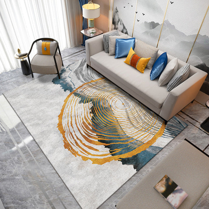 Stijlvol Modernisme Tapijt Multicolor Aquarel en Wervel Streep patroon Tapijt Huisdiervriendelijk Antislip Wasbaar Tapijt voor Decoratie
