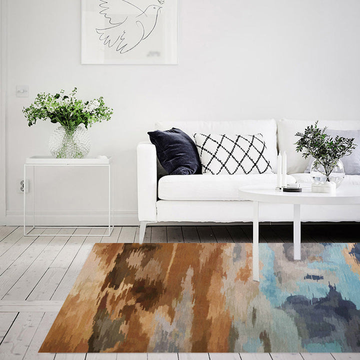 Stijlvol Modernisme Tapijt Multicolor Aquarel en Wervel Streep patroon Tapijt Huisdiervriendelijk Antislip Wasbaar Tapijt voor Decoratie