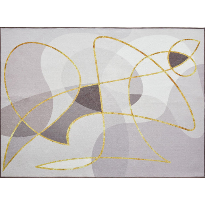 Nieuwe abstracte tapijt grijs en khaki polyester tapijt wasbaar huisdiervriendelijk antislip tapijt voor de woonkamer