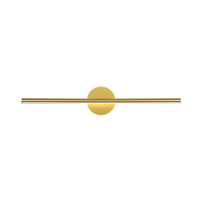 Metallische lineaire en ronde wandlamp minimalisme LED wandlamp verlichting in goud, 16"/23.5"/31.5" breed