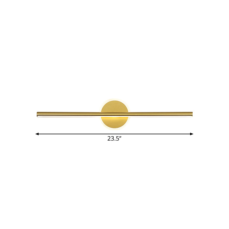 Metallische lineaire en ronde wandlamp minimalisme LED wandlamp verlichting in goud, 16"/23.5"/31.5" breed