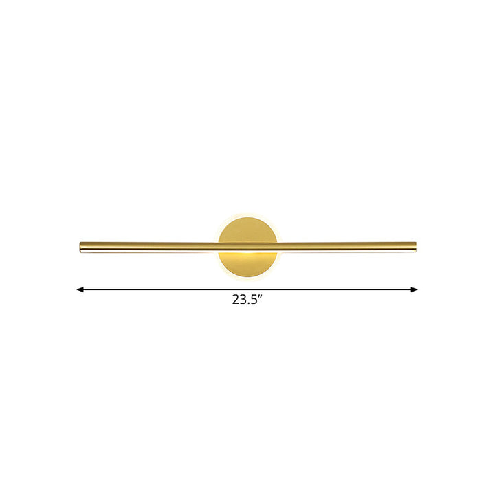 Metallische lineaire en ronde wandlamp minimalisme LED wandlamp verlichting in goud, 16"/23.5"/31.5" breed
