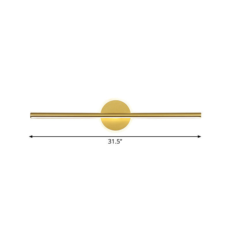 Metallische lineaire en ronde wandlamp minimalisme LED wandlamp verlichting in goud, 16"/23.5"/31.5" breed