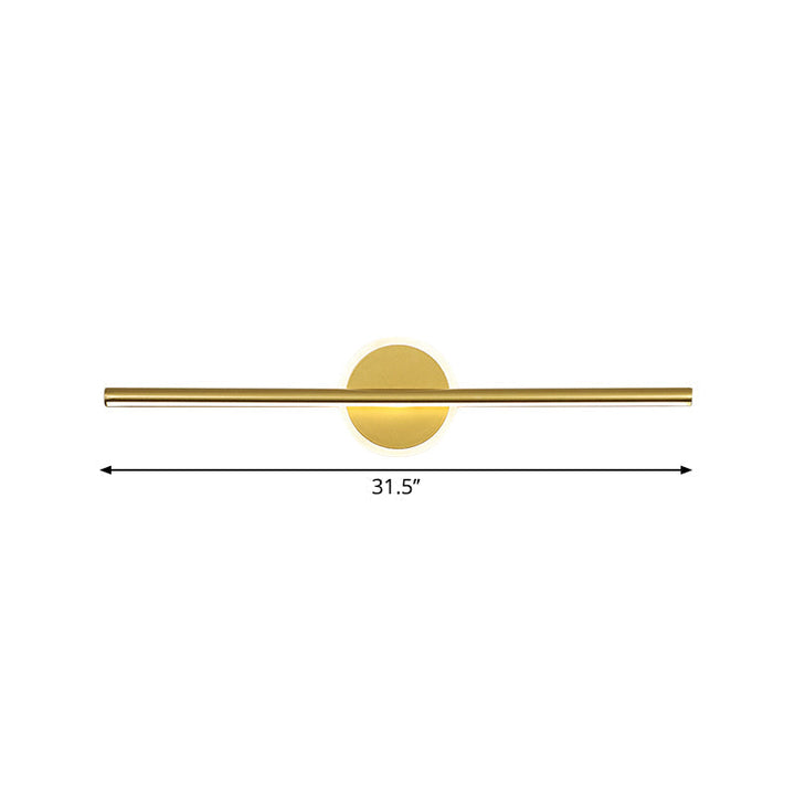 Metallische lineaire en ronde wandlamp minimalisme LED wandlamp verlichting in goud, 16"/23.5"/31.5" breed