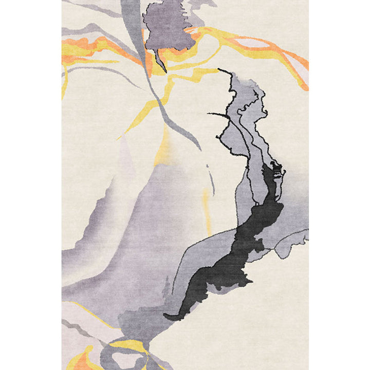 Grijze abstracte tapijt polyester moderne tapijt wasbaar antislip huisdiervriendelijk tapijt voor de woonkamer