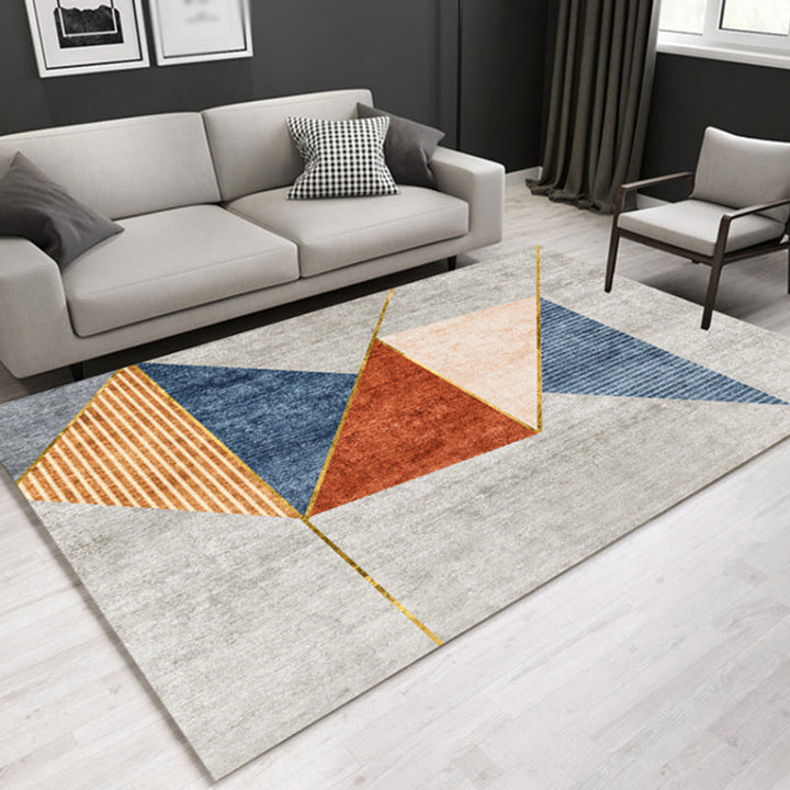 Lässiger hedendaagse tapijt Meerkleurige geometrische en gestreepte tapijt wasbaar huisdiervriendelijk antislip tapijt voor de woonkamer
