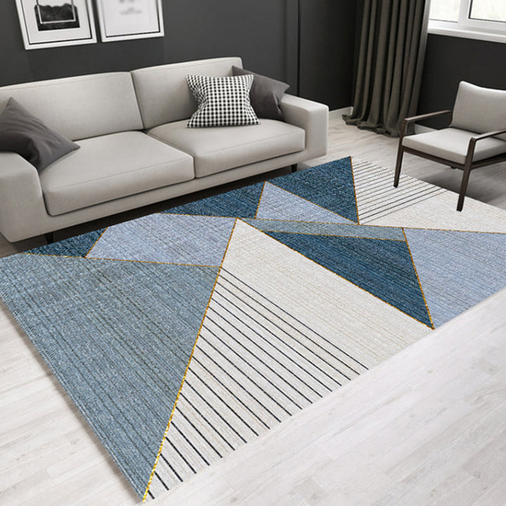 Lässiger hedendaagse tapijt Meerkleurige geometrische en gestreepte tapijt wasbaar huisdiervriendelijk antislip tapijt voor de woonkamer