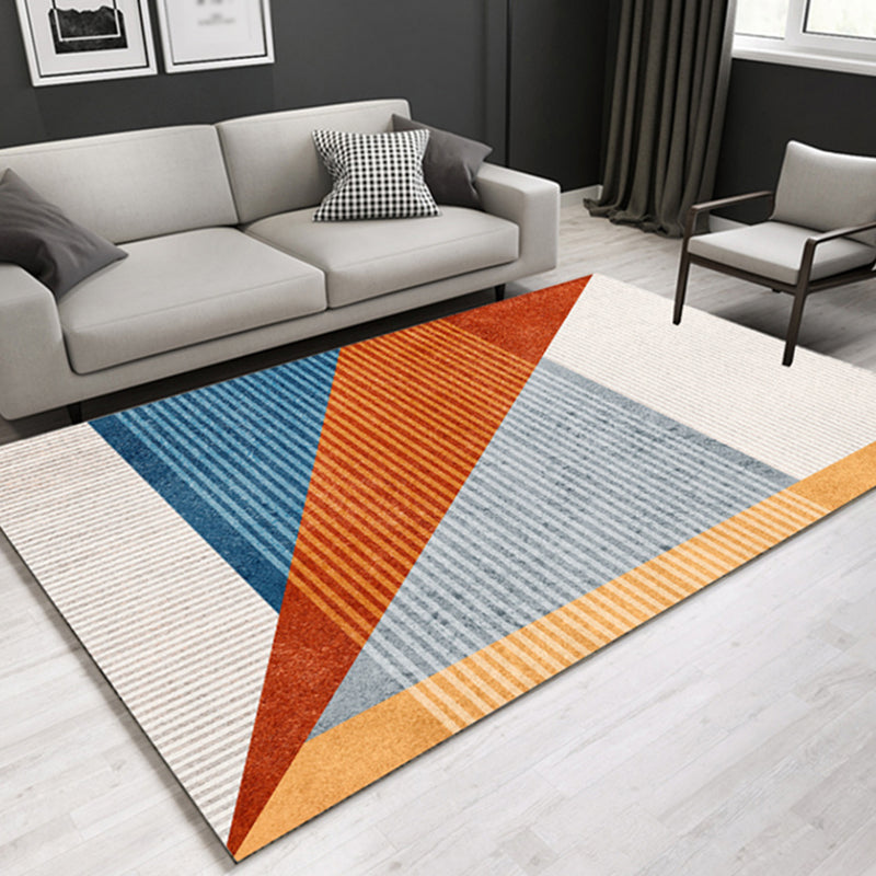 Lässiger hedendaagse tapijt Meerkleurige geometrische en gestreepte tapijt wasbaar huisdiervriendelijk antislip tapijt voor de woonkamer