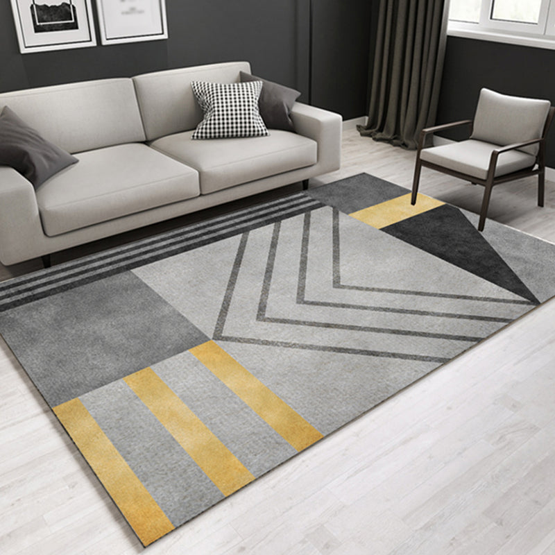 Lässiger hedendaagse tapijt Meerkleurige geometrische en gestreepte tapijt wasbaar huisdiervriendelijk antislip tapijt voor de woonkamer
