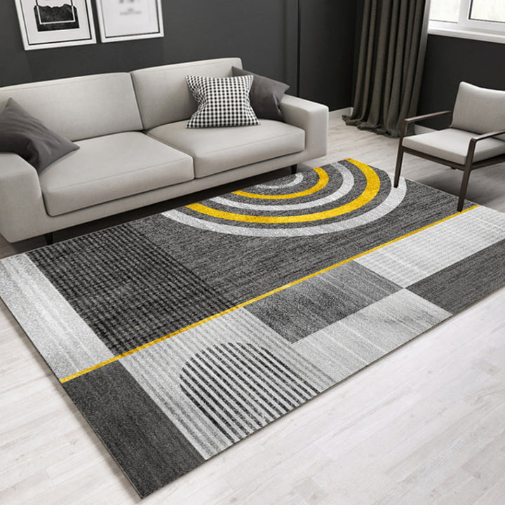 Lässiger hedendaagse tapijt Meerkleurige geometrische en gestreepte tapijt wasbaar huisdiervriendelijk antislip tapijt voor de woonkamer