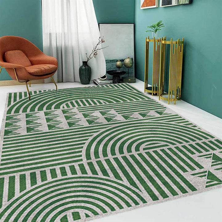 Kreatieve Modernistische Tapijt Polyester Geometrisch en Strepenpatroon Tapijt Wasbaar Huisdiervriendelijk Antislip Tapijt voor de Woonkamer