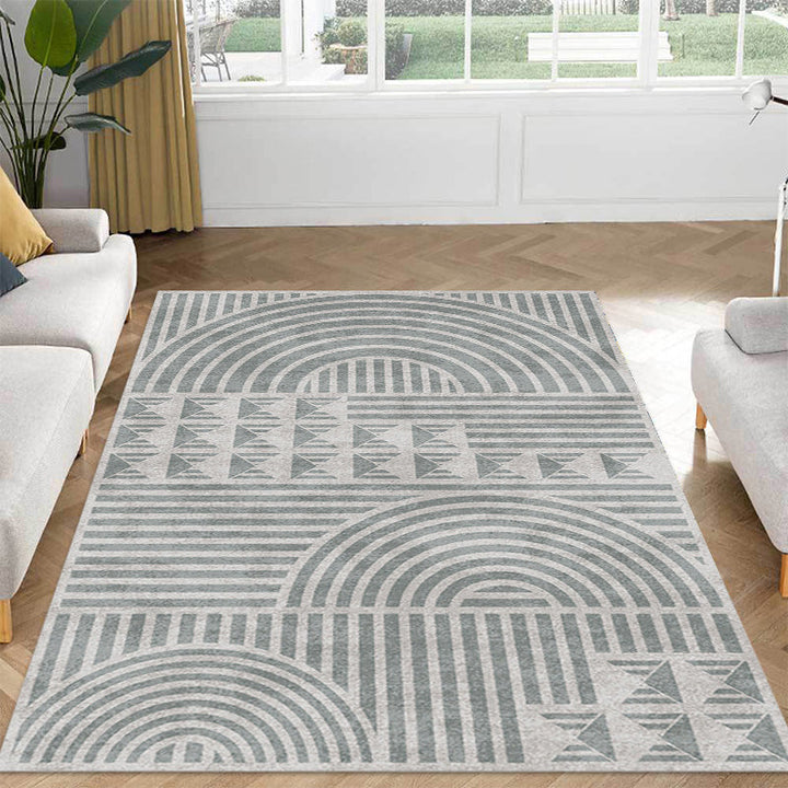 Kreatieve Modernistische Tapijt Polyester Geometrisch en Strepenpatroon Tapijt Wasbaar Huisdiervriendelijk Antislip Tapijt voor de Woonkamer
