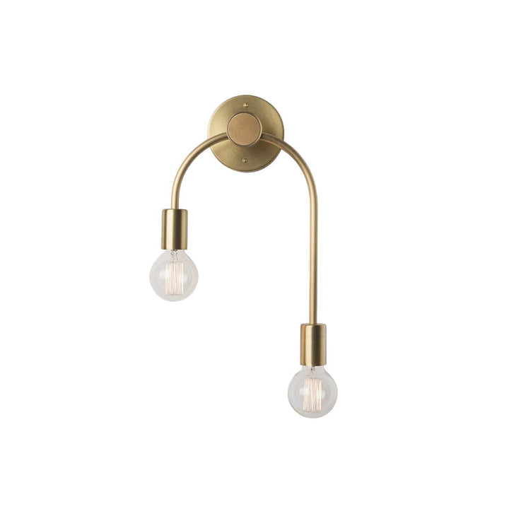 Swoop Arm Ijzeren Wandlamp Muurbevestigde Minimalistische 2-Licht Zwart/Goud Wandverlichting met Gratis Lampontwerp