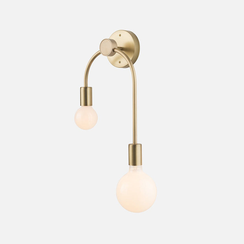 Swoop Arm Ijzeren Wandlamp Muurbevestigde Minimalistische 2-Licht Zwart/Goud Wandverlichting met Gratis Lampontwerp