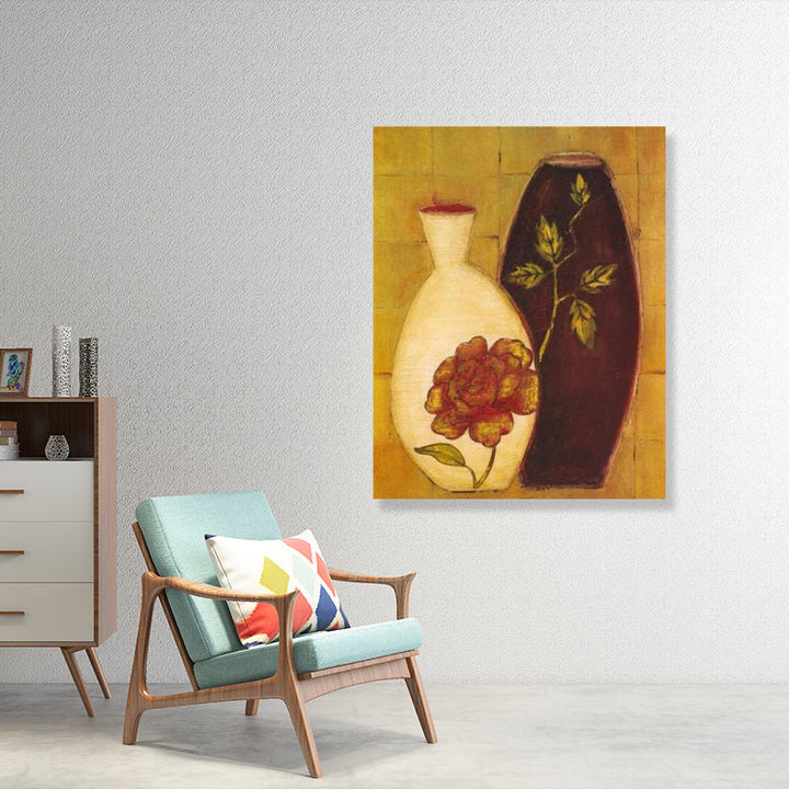 Uniek bloemenvaas canvas kunstprint voor meisjeskamer in pastelkleuren, meerdere maten