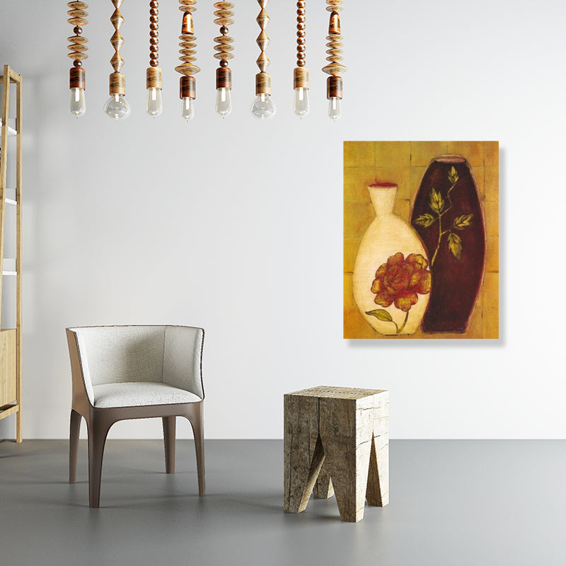 Uniek bloemenvaas canvas kunstprint voor meisjeskamer in pastelkleuren, meerdere maten